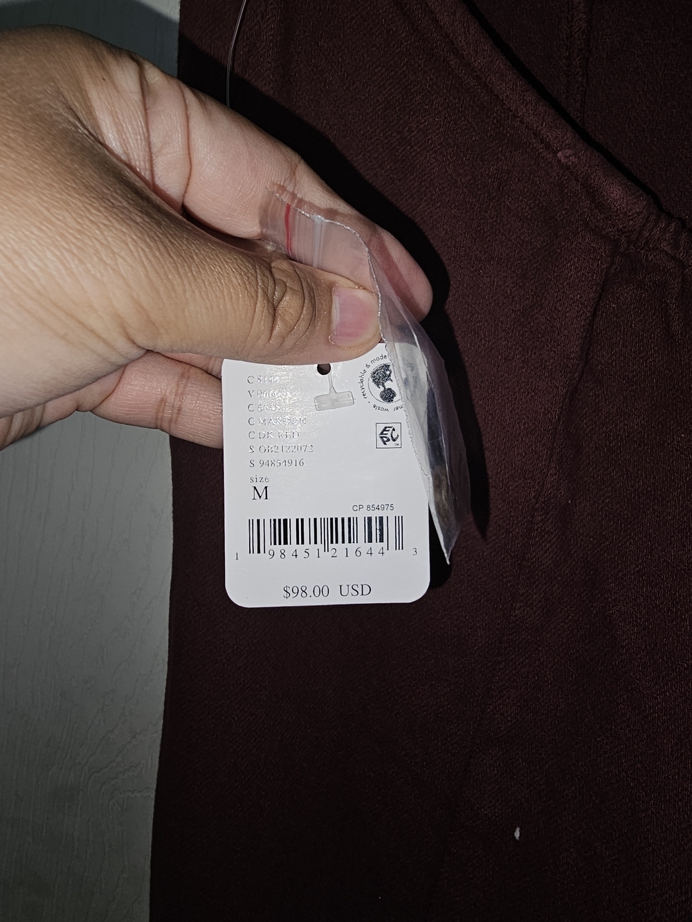 Free People Women's Burgundy Halter Button Jumpsuit - Picture 5 of 5
